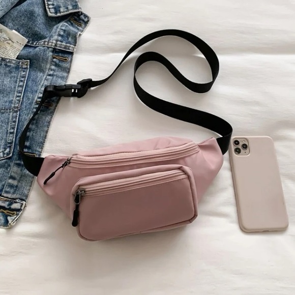 💙 Women’s Nylon Double Front Pockets Adjustable Strap Fanny Pack - Picture 3 of 8